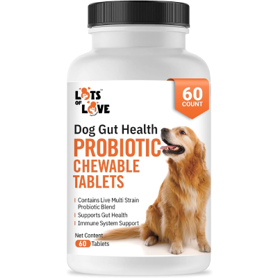 Image showcasing Dog Probiotic Chewable Tablets - 60 Count (Pack of 1, Liver)